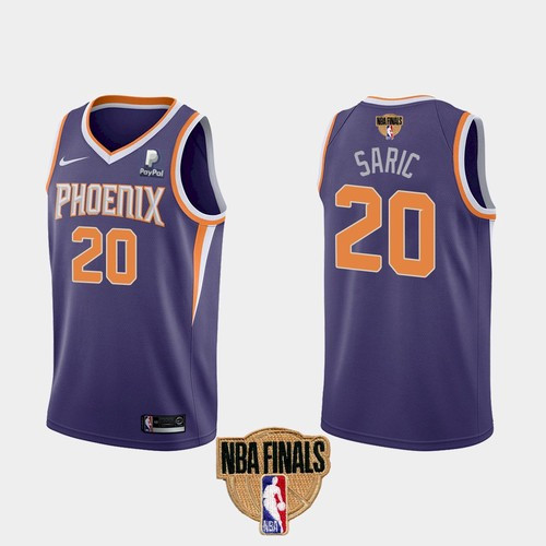 Men's Phoenix Suns #20 Dario Saric 2021 Purple NBA Finals Icon Edition Stitched NBA Jersey